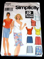 5666 JR SKIRT LENGTHS, TOPS 1 SHOULDER / SS PATTERN 3/4-9/10